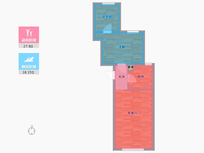 北京-北京市-京投发展锦悦府1♯,3♯,4♯,5♯62m²-40.71-户型库-动静分区