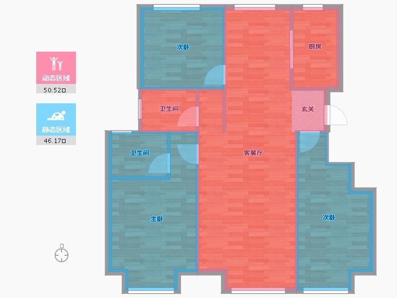 北京-北京市-奥园北京源墅D01号楼,D02号楼,D03号楼,D04号楼110m²-88.56-户型库-动静分区