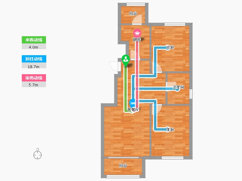 浙江省-杭州市-浅山香邑二期7栋,三期8栋,二期11栋建面89m²-66.54-户型库-动静线