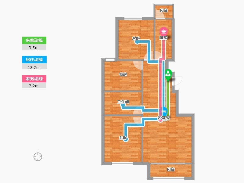 浙江省-杭州市-浅山香邑三期8栋建面107m²-78.84-户型库-动静线