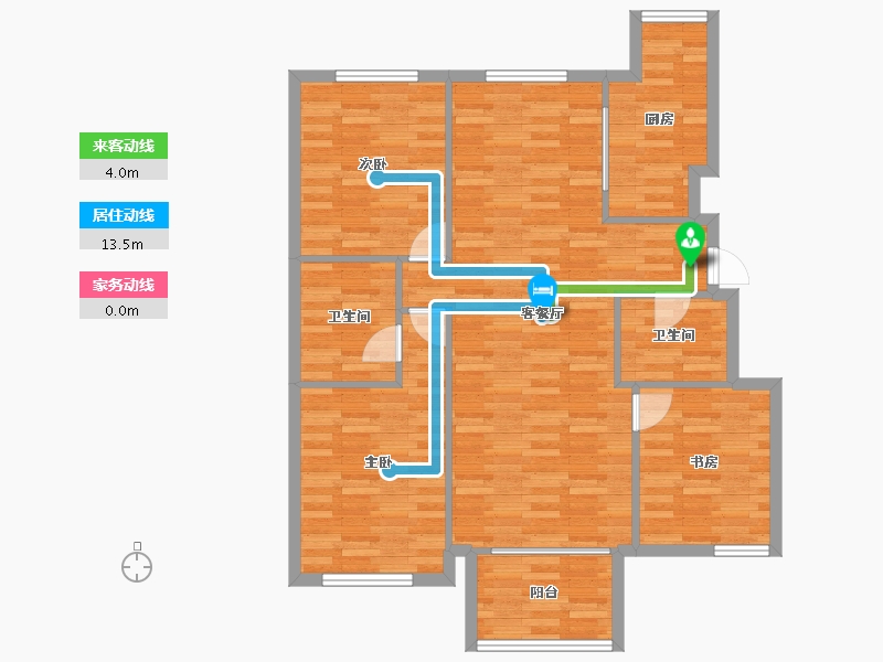 浙江省-杭州市-浅山香邑二期7栋,三期8栋,二期11栋建面130m²-97.29-户型库-动静线