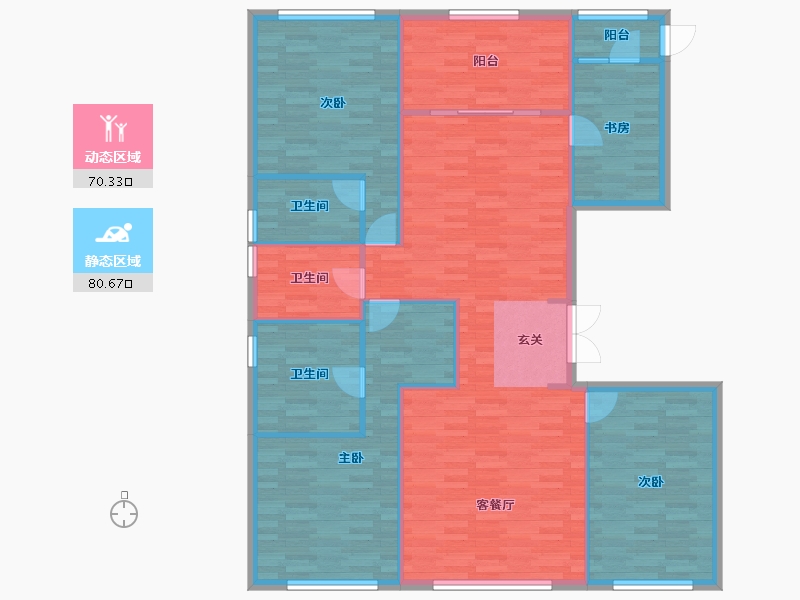 北京-北京市-中骏西山天璟7号楼155m²-139.55-户型库-动静分区