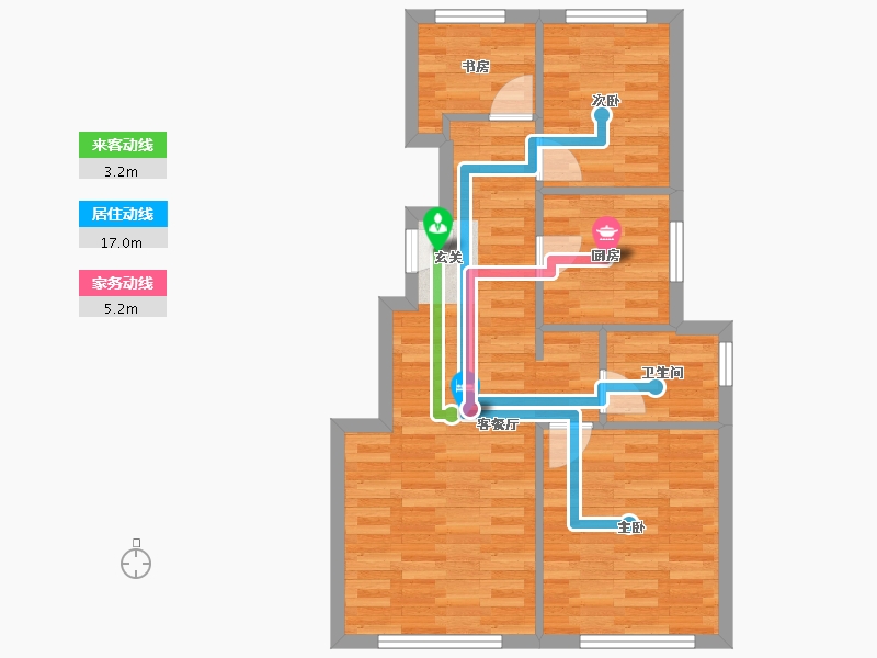 北京-北京市-华萃西山7♯,8♯,9♯85m²-59.81-户型库-动静线