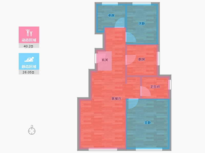 北京-北京市-华萃西山7♯,8♯,9♯85m²-59.81-户型库-动静分区