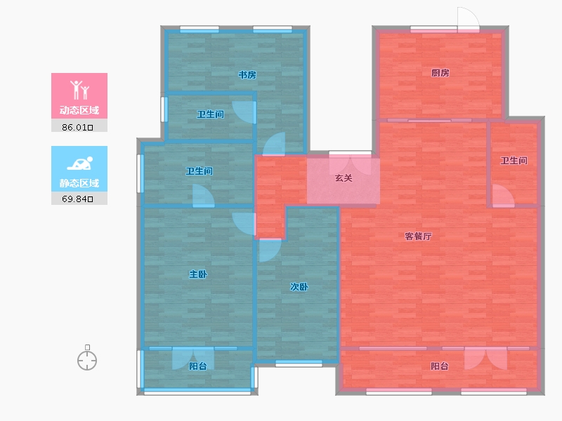 北京-北京市-电建金地华宸4号楼,5号楼,6号楼,7号楼180m²-144.01-户型库-动静分区