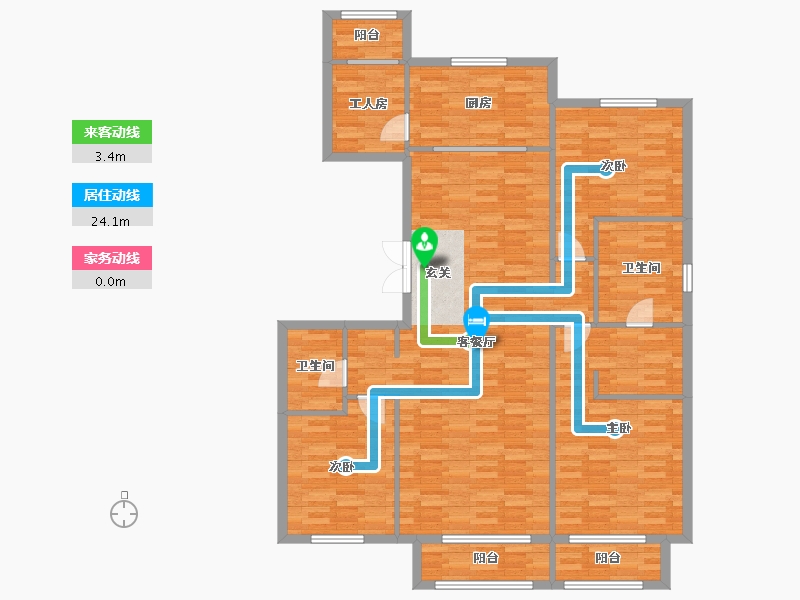 北京-北京市-丽景长安5号楼139m²-134.96-户型库-动静线