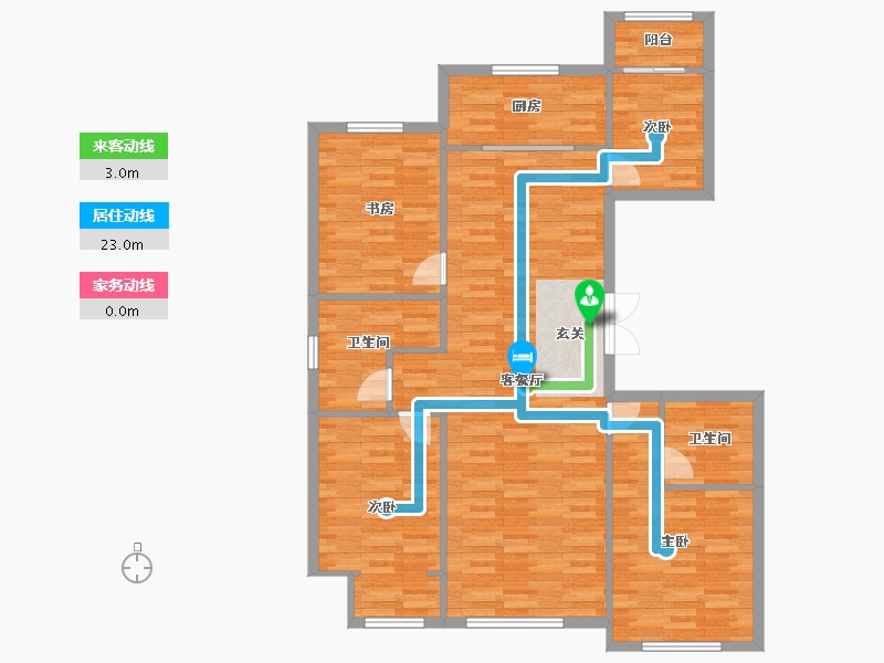 北京-北京市-丽景长安8号楼152m²-112.35-户型库-动静线