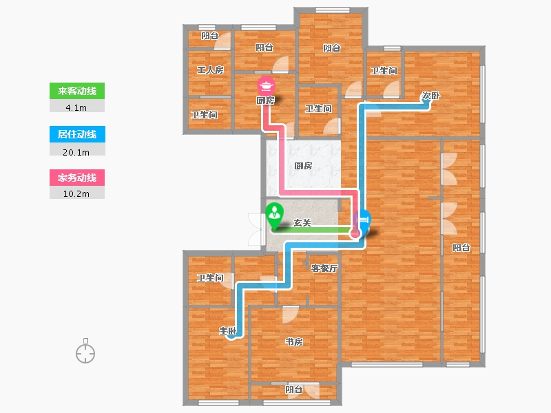 北京-北京市-西山御园1号楼,4号楼201m²-192.28-户型库-动静线