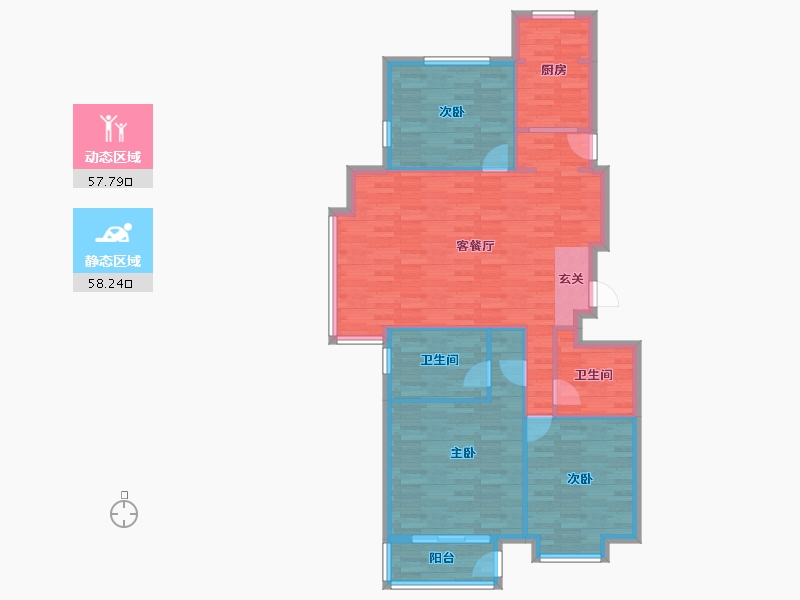 北京-北京市-檀香府1号院-9号楼,1号院-8号楼,10号院3号楼,1号院-3号楼,1号院-4-106.32-户型库-动静分区