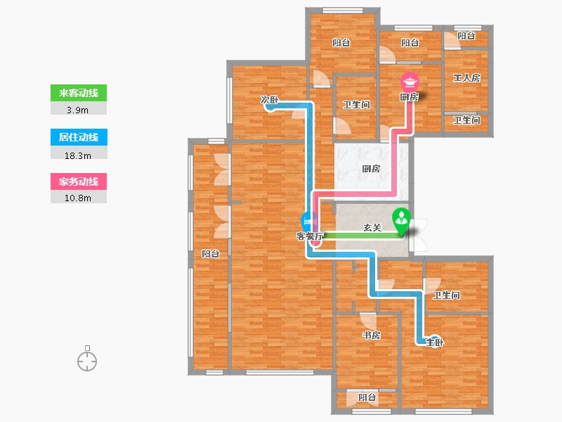 北京-北京市-西山御园1号楼,2号楼,3号楼,4号楼193m²-181.94-户型库-动静线