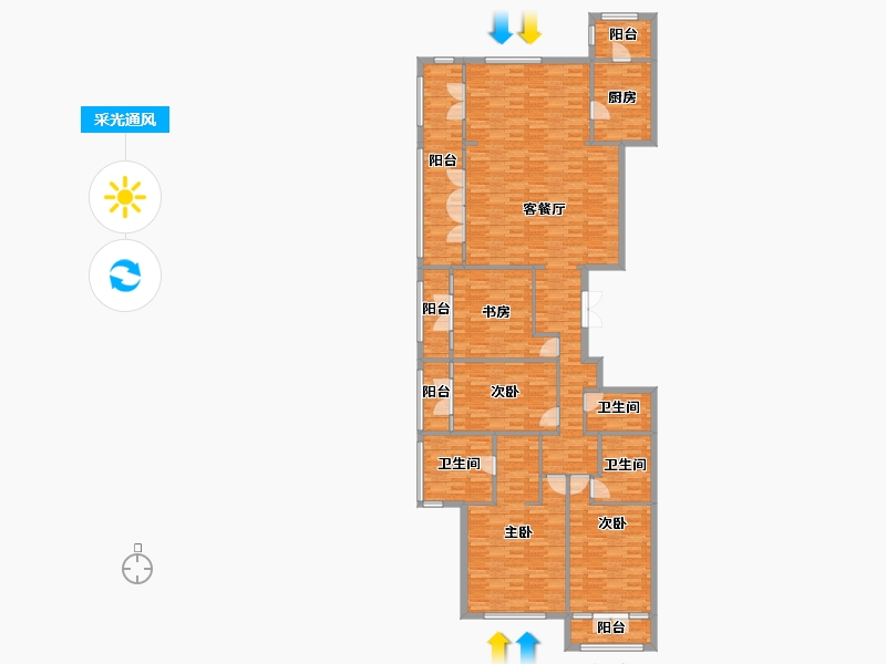 北京-北京市-西山御园5号楼,6号楼,7号楼,9号楼,10号楼,11号楼,12号楼19-183.41-户型库-采光通风