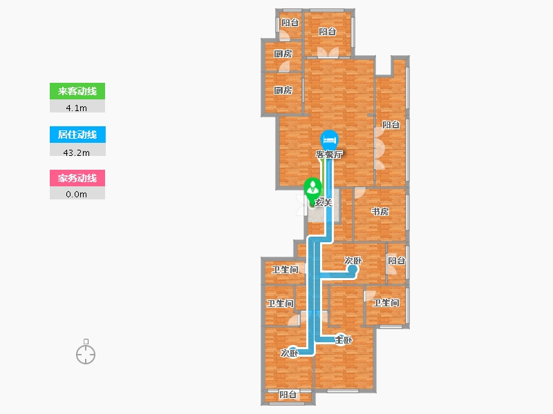 北京-北京市-西山御园5号楼,6号楼,9号楼,10号楼,11号楼,12号楼219m²-208.04-户型库-动静线