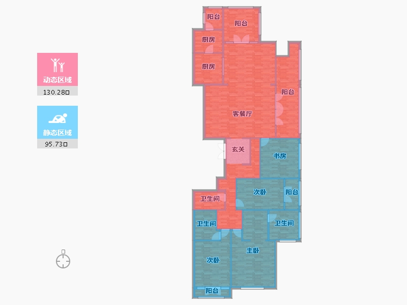 北京-北京市-西山御园5号楼,6号楼,9号楼,10号楼,11号楼,12号楼219m²-208.04-户型库-动静分区