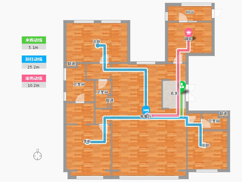 北京-北京市-中国铁建万科翡翠长安5号楼198m²-151.49-户型库-动静线