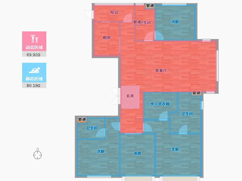 北京-北京市-中国铁建万科翡翠长安4号楼172m²-138.43-户型库-动静分区