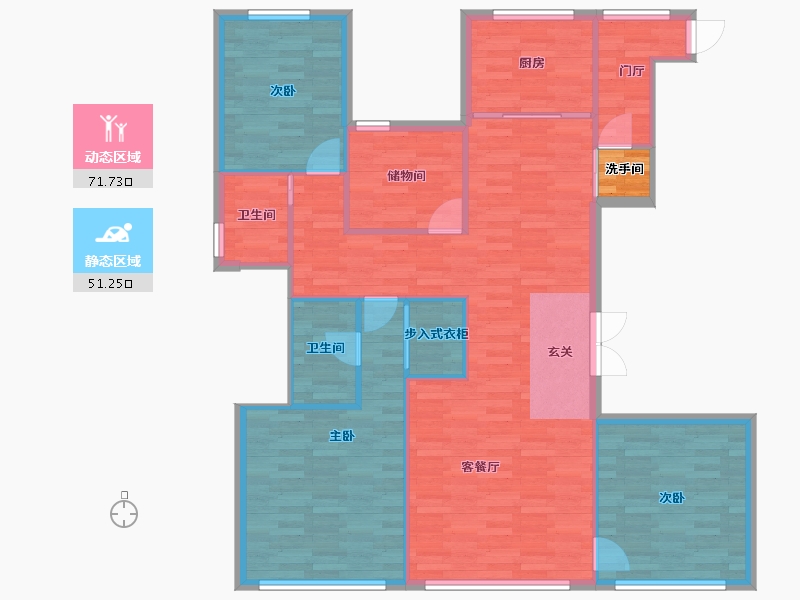 北京-北京市-西山燕庐东区2号楼172m²-114.56-户型库-动静分区