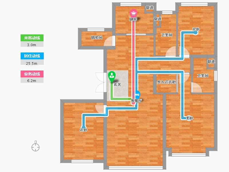 北京-北京市-西山燕庐9137平米户型137m²-103.40-户型库-动静线