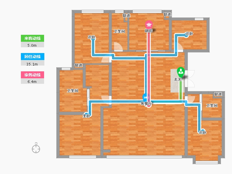 北京-北京市-西山燕庐7/8/194平米户型194m²-149.83-户型库-动静线