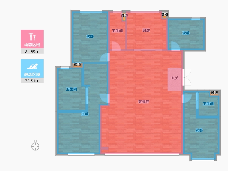 北京-北京市-西山燕庐7/8/194平米户型194m²-149.83-户型库-动静分区