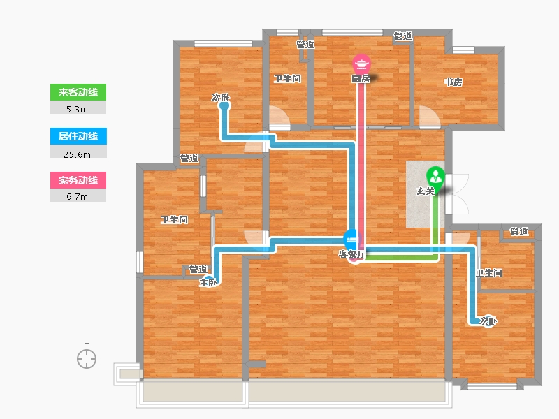 北京-北京市-西山燕庐7/8/196平米户型196m²-149.21-户型库-动静线