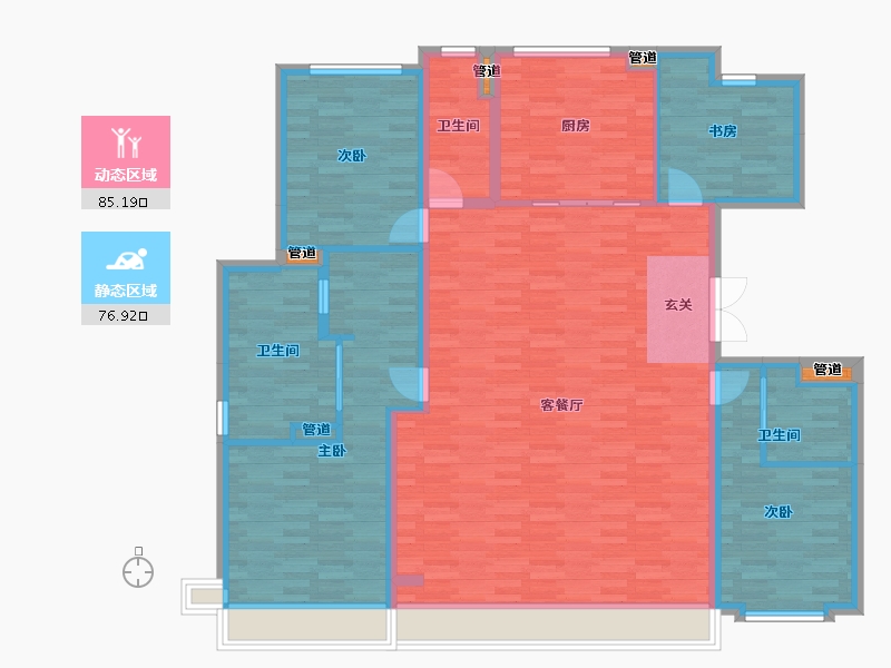 北京-北京市-西山燕庐7/8/196平米户型196m²-149.21-户型库-动静分区