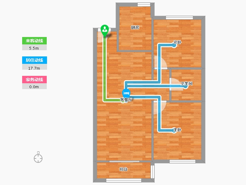 北京-北京市-通泰国际公馆F1,F15,F16建面87m²-69.70-户型库-动静线