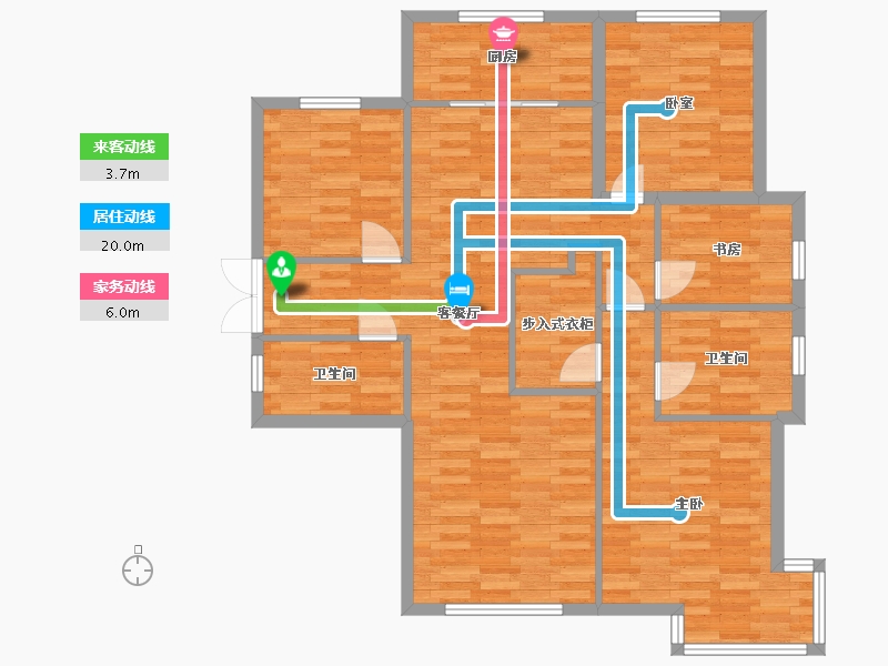 北京-北京市-未来公元30-5号楼C户型147m²-104.13-户型库-动静线