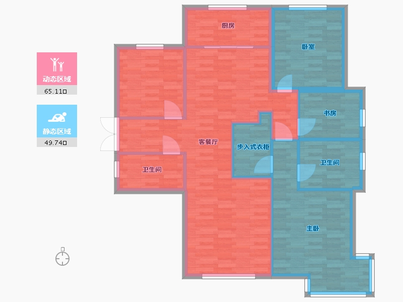 北京-北京市-未来公元30-5号楼C户型147m²-104.13-户型库-动静分区