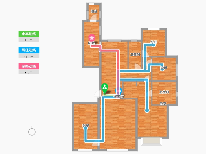 北京-北京市-华润未来城市4号楼,5号楼D户型205m²-135.47-户型库-动静线