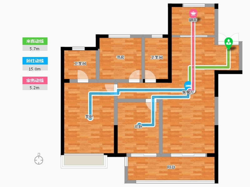 山东省-泰安市-吾悦华府-103.01-户型库-动静线