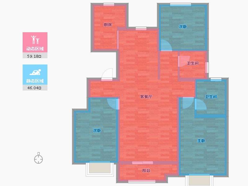 河北省-邢台市-国际华府-93.68-户型库-动静分区