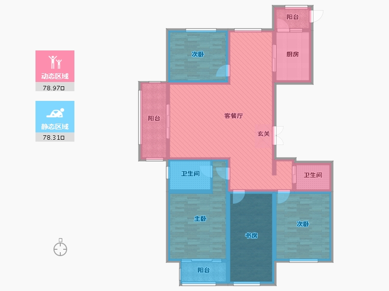 山西省-太原市-丰沃悦湖城-137.95-户型库-动静分区