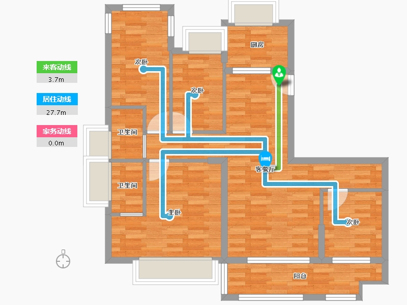 福建省-龙岩市-厦鑫博览佰院-77.56-户型库-动静线