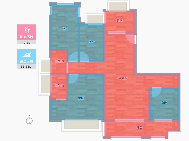 福建省-龙岩市-厦鑫博览佰院-77.56-户型库-动静分区