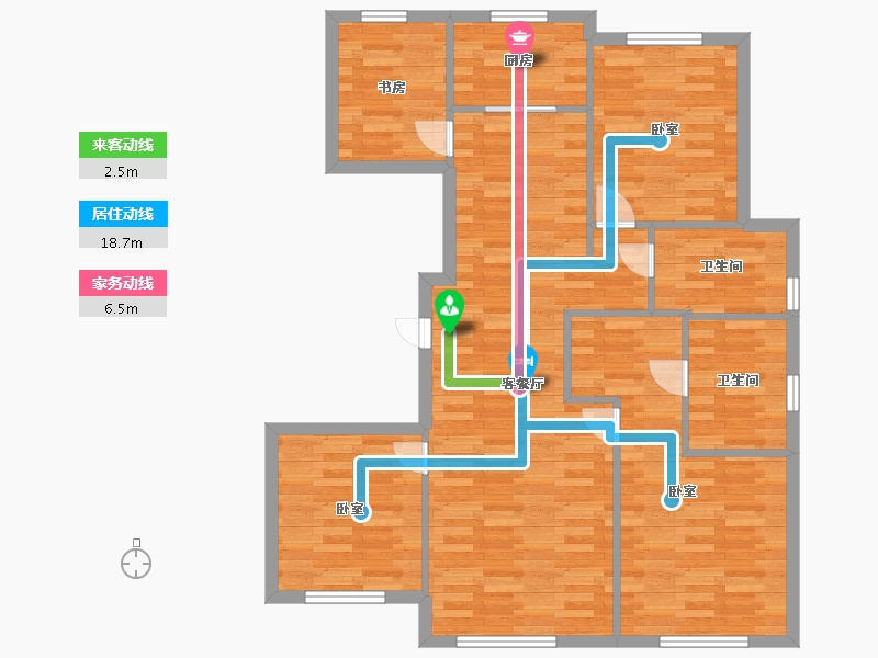 北京-北京市-华润理想国10号楼B户型140m-93.52-户型库-动静线