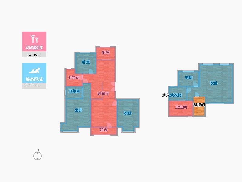 北京-北京市-融尚未来62-3号楼C户型220m²-177.26-户型库-动静分区