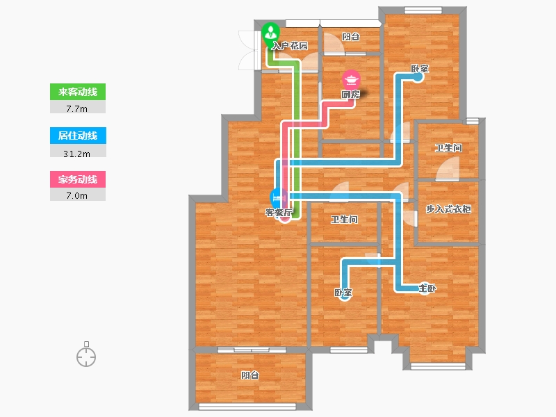 北京-北京市-北京风景D户型150m²-120.89-户型库-动静线