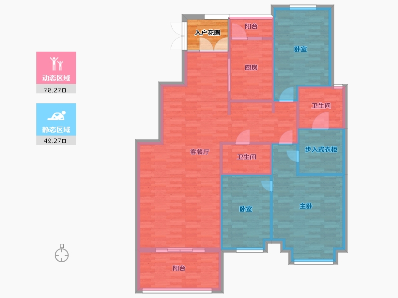 北京-北京市-北京风景D户型150m²-120.89-户型库-动静分区