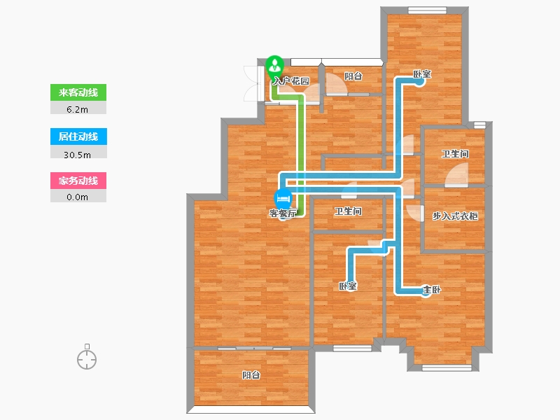 北京-北京市-北京风景E户型145m²-110.71-户型库-动静线