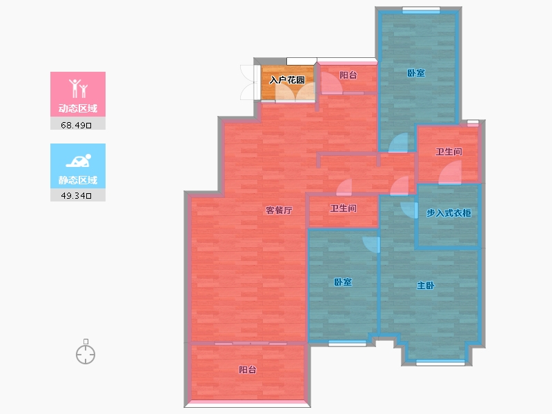 北京-北京市-北京风景E户型145m²-110.71-户型库-动静分区