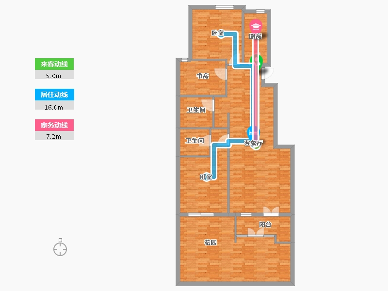 北京-北京市-北京风景A3户型136m²-124.30-户型库-动静线