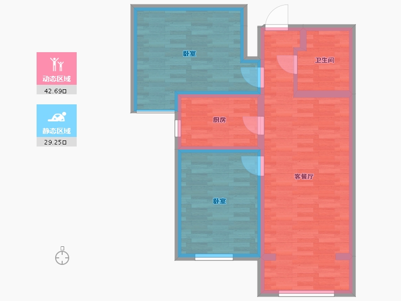 北京-北京市-京投发展公园悦府B户型87m²-63.52-户型库-动静分区