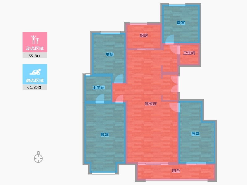 北京-北京市-京投发展公园悦府F2反户型152m²-114.20-户型库-动静分区