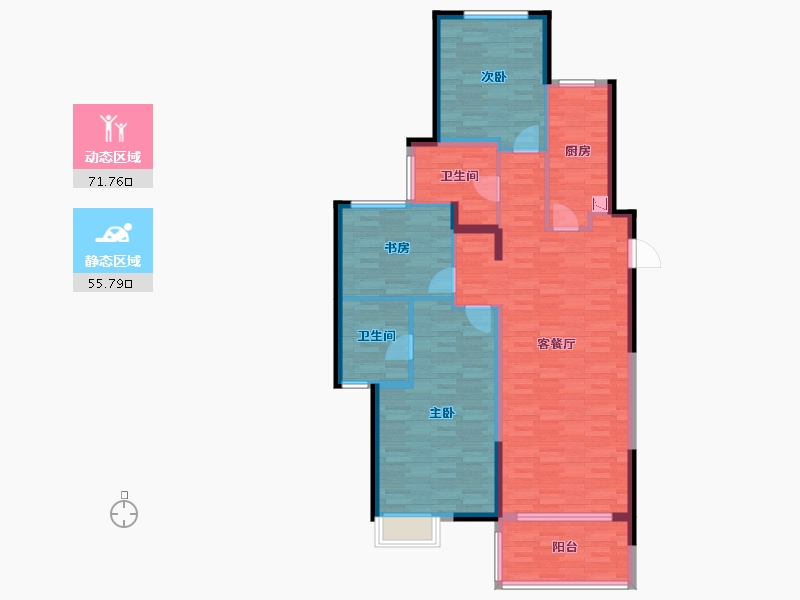 湖南省-长沙市-新力紫园-115.00-户型库-动静分区