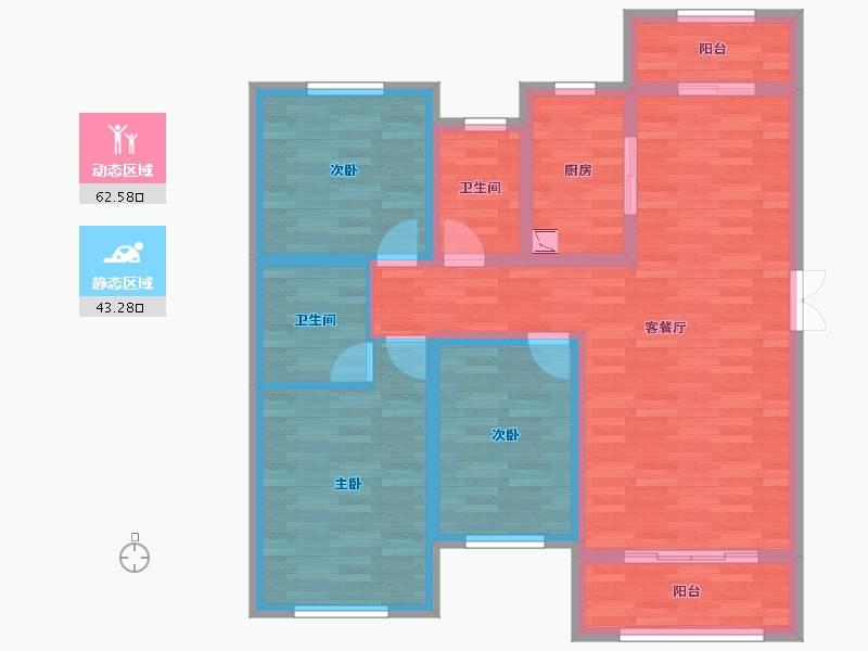 河北省-石家庄市-翰林国际-93.87-户型库-动静分区