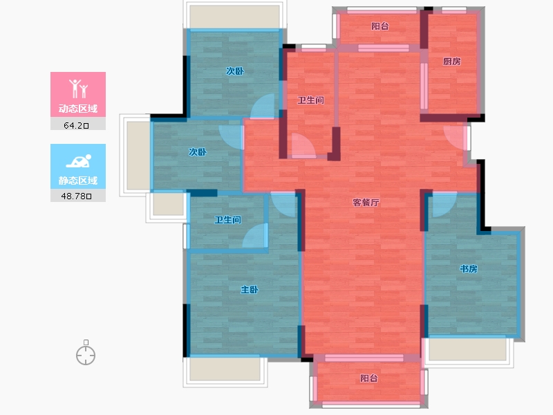 广西壮族自治区-桂林市-兴进御园-99.87-户型库-动静分区