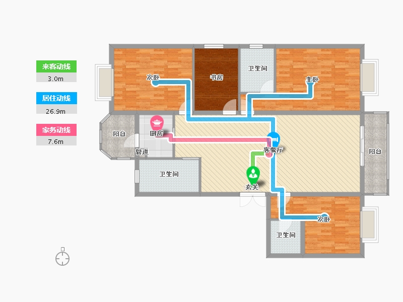 甘肃省-临夏回族自治州-联谊世纪名苑-137.32-户型库-动静线