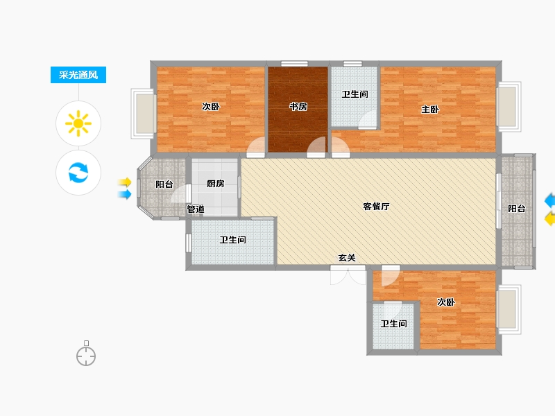 甘肃省-临夏回族自治州-联谊世纪名苑-137.32-户型库-采光通风