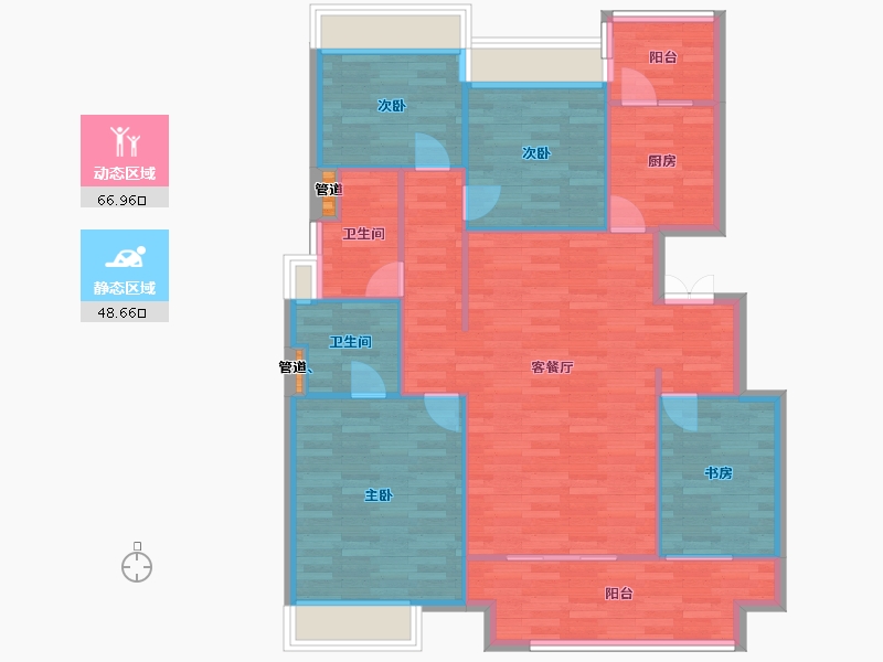 重庆-重庆市-中交中央公园套内106m²-106.00-户型库-动静分区