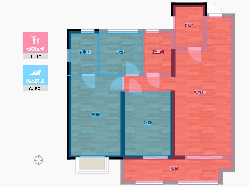 湖北省-武汉市-四新之光-79.39-户型库-动静分区